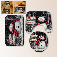 3 in 1 Mix Design Bathroom Mat - (1 Set)