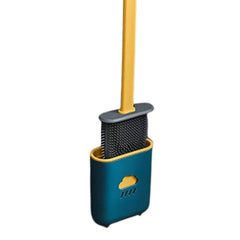 Silicone Toilet Brush with Holder Stand for Bathroom Cleaning