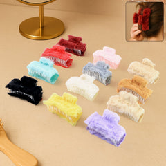 Soft Velvet Furry Hair Clutcher Clips Set