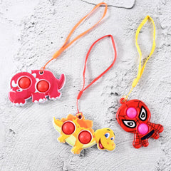 Silicone Push Pop Bubble Fidget Toy Keychain (1 Pc)