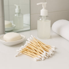 Eco-Friendly Wooden Cotton Ear Buds (1 pkt / 100 Pcs Approx)