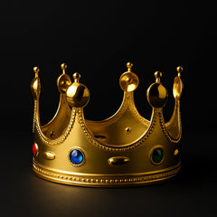 Royal Crown with Colored Gems (1 Pc / Mix Color)