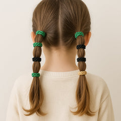 Braided Elastic Hair Bands Set (12 Pc)