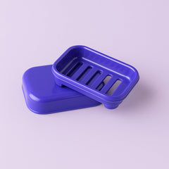Premium Quality Rectangular Blue Plastic Soap Case (1 Pc)