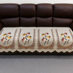 Floral Sofa Seat Runner Protector - (1 Pc / 134x28 Inch)