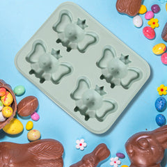 Silicone Cartoon Shape 4 Grid Ice Cube Tray for Fridge 1 Pc