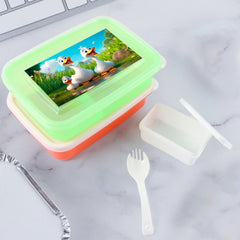 Kids Cartoon Printed Lunch Box Mix Design (1 Set)