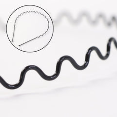 Premium Metal Wave Hair Bands for Men & Women (12 Pc)