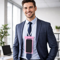 Pink Waterproof Phone Pouch Bag, Mobile cover (1 Pc)