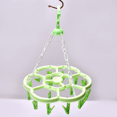 Plastic hanger with 15 clips