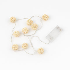 Vintage Rattan Ball String Light