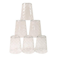 Apex Pyramid Design Unbreakable Plastic Glass – 300 ML