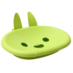 Soap Box Cute Rabbit Shape Double Bowl Plastic Rack Storage