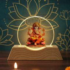 Premium 3D Lord Ganesha Acrylic LED Night Lamp (1 Pc)