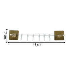 Wall Mounted Adhesive Kitchen Utility Hook Rack (1 Set)