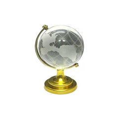 World Map with Golden Stand