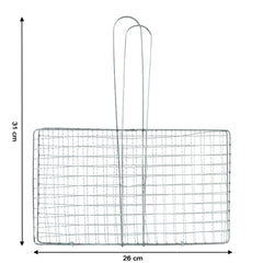Heavy-Duty Stainless-Steel Barbecue Grill Basket (1 Pc)