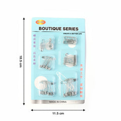 Multipurpose Metal Safety Pin Assortment Set