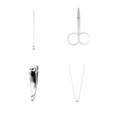 Mini Nail Clipper Set With Plastic Storage Case, (4 Pc Set)