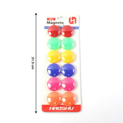 Colorful Round Refrigerator Magnets Set (12 Pc Set)