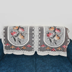 Floral Sofa Protector Runner - (1 Pc / 220x27 Inch)