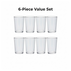 Apex Clear Plastic Tumbler / Glass Set – 6-Piece Unbreakable
