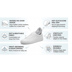 No-Show Liner Socks with Anti-Slip Heel Grip (1 Pair)