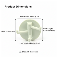 180° Rotating Punch-Free 3-Hook Sticky Hook – 1 Pc