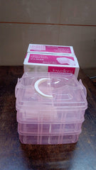 Versatile 18-Grid 3-Layer Transparent Plastic Organizer Box
