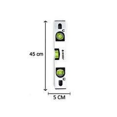 Spirit level with magnetic strip for easy use