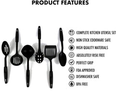 Non-stick spoon set with multiple utensils