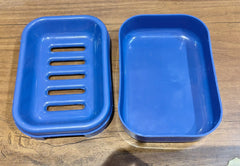 Premium Quality Rectangular Blue Plastic Soap Case (1 Pc)