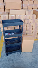 4-Layer Plastic Storage Rack with Wheels