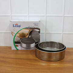 Two-piece stainless steel atta sifter for daily use