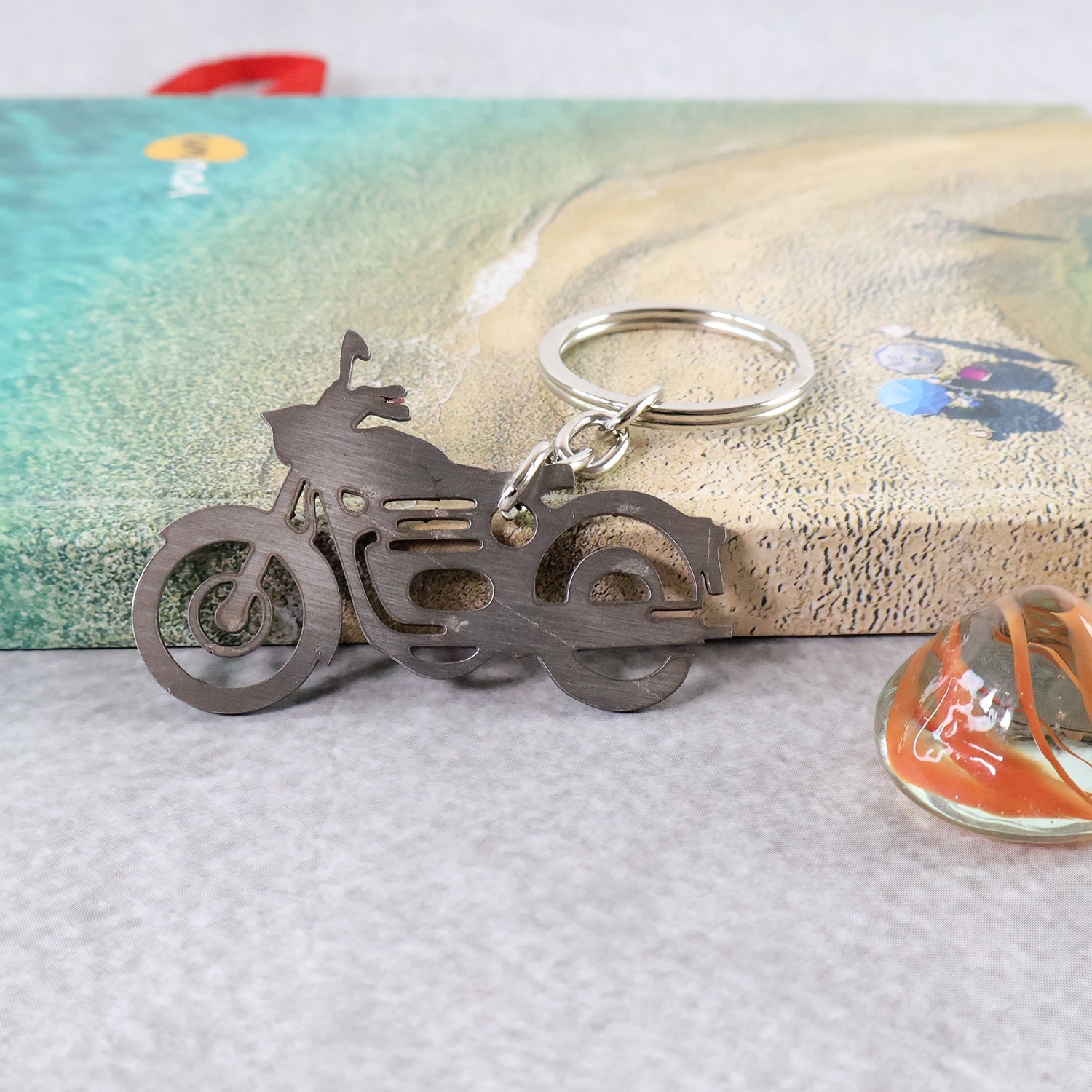 Moto Silhouette Keyring