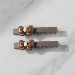 Elegant Bow Design Decorative Hair Clips Set (4 Pc)