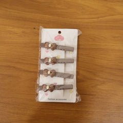 Elegant Bow Design Decorative Hair Clips Set (4 Pc)