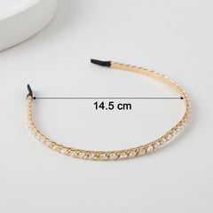 Elegant Crystal Studded Metal Hair Band (1 Pc)