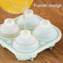 4-Grid Rose-Shape Ice Cube Tray Mold with Lid