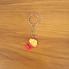 Cute Smiley French Fries Shape Cartoon Keychain (1 Pc)