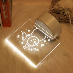 LED Acrylic Writing Message Board Night Lamp with Marker Pen