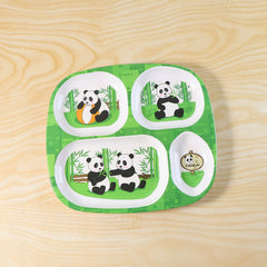 Kids 4-Compartment Melamine Partition Plate (1 Pc / 24×22 Cm)