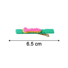 Sweet Text Decorative Hair Clip Set (4 Pc)