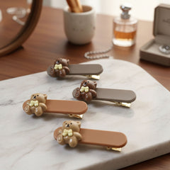 Cute Teddy Bear Decorative Hair Clips (4 Pc)