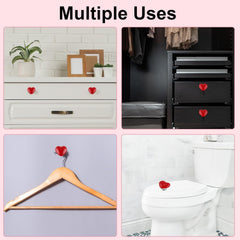 Heart-shaped Knob Pulls Toilet Press Button (4 Pc)