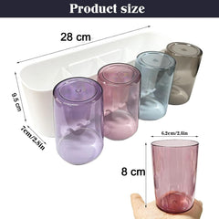 Space saving toothbrush wall holder