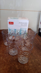 Apex Pyramid Design Unbreakable Plastic Glass – 300 ML