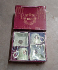 Ceramic Tea / cups / Mug Set Including Snacks (4 Pcs set)