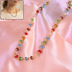 Multicolor crystal necklace