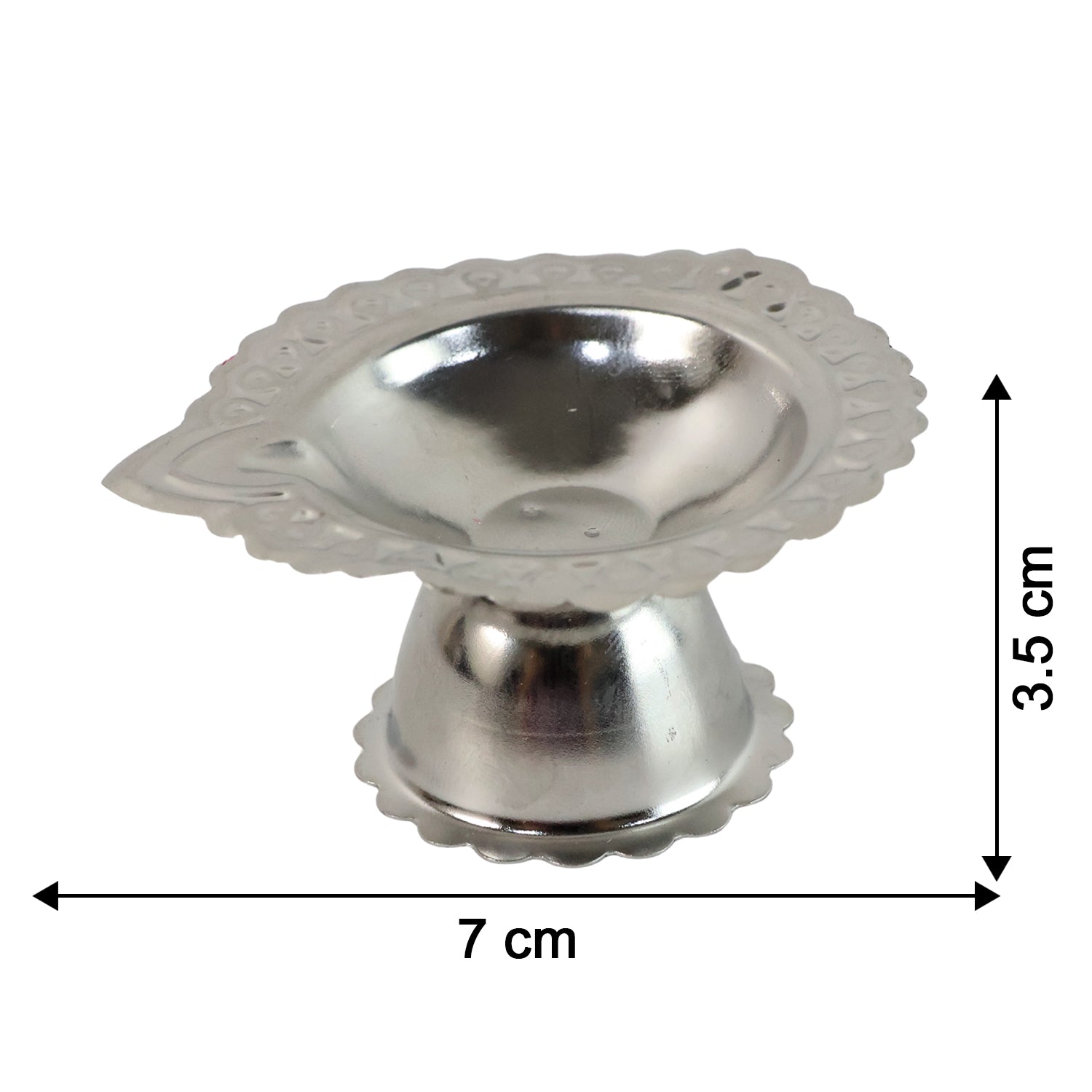 Polished steel diya stand